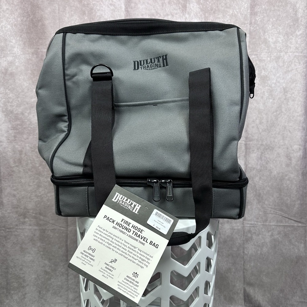 Duluth Trading Fire Hose Pack Hound Bag Gray Gear Duffel Travel NWT 70406